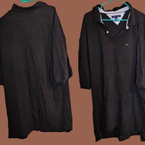 Black Tommy Hilfiger 4XL Collard Shirt Mens